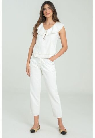 Pantalon Atlantida Pespuntes Blanco Ragged Pf21310040 Ragged