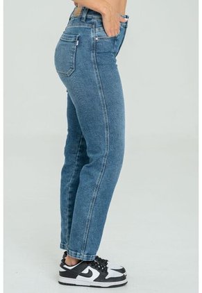 Jeans Mom Pinzas Azul Ragged Pf21350065
