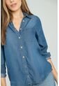 Camisa Tencel Manga Larga Azul Ragged Pf24110002 de Ragged