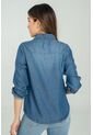 Camisa Tencel Manga Larga Azul Ragged Pf24110002 de Ragged