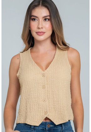 Chaleco Soul Beige Ragged Pf11150053