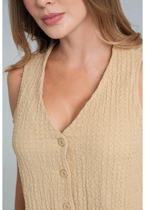 Chaleco Soul Beige Ragged Pf11150053