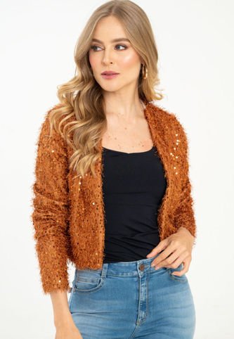 Chaqueta Brillo Café Ragged Pf12130106 Ragged