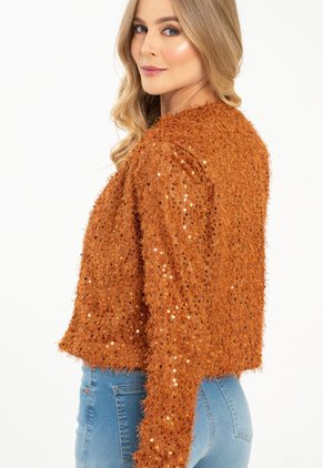 Chaqueta Brillo Café Ragged Pf12130106