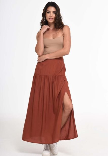 Falda Florencia Café Ragged Pf11320421