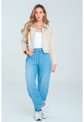 Chaqueta Pespuntes Beige Ragged Pf21130021