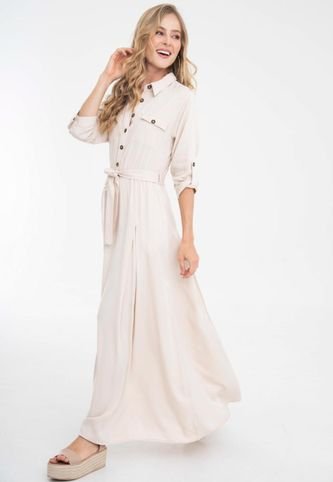 Ragged Vestido Largo Cargo Beige Ragged Pf12510318 Knasta Colombia