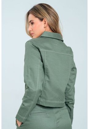 Chaqueta Pespuntes Verde Ragged Pf21130021