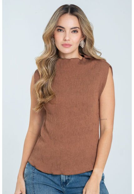 Blusa Dafne Café Ragged Pf12110861