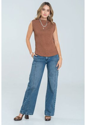 Blusa Dafne Café Ragged Pf12110861