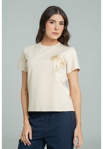 Camiseta Palms Beige Ragged Pf21120148 Ragged