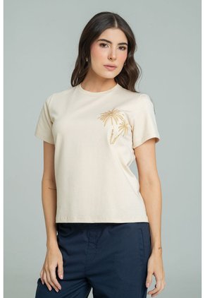 Camiseta Palms Beige Ragged Pf21120148