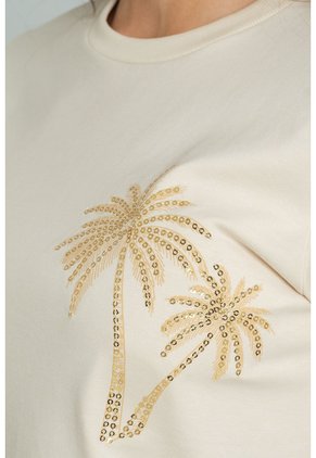 Camiseta Palms Beige Ragged Pf21120148
