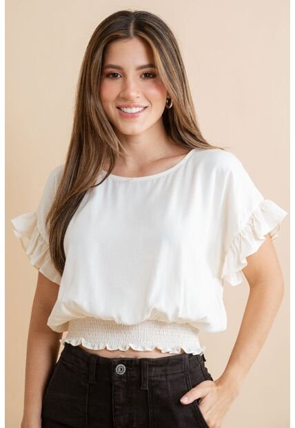 Blusa Nascar Blanco Ragged Pf31113558