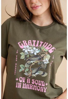 Camiseta Gratitude Verde Ragged Pf31122329