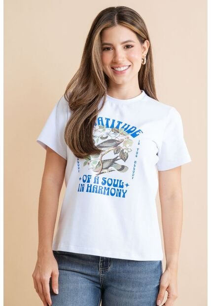 Camiseta Gratitude Blanco Ragged Pf31122329