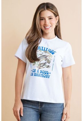 Camiseta Gratitude Blanco Ragged Pf31122329