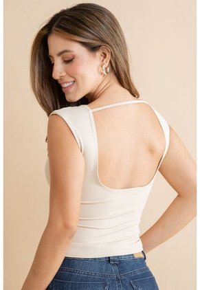 Top Amelie Beige Ragged Pf31122330