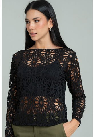 Buzo En Malla Negro Ragged Pf11180013 Ragged