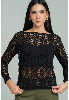 Buzo En Malla Negro Ragged Pf11180013