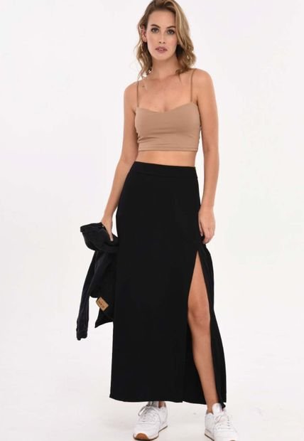 Falda Larga Hawai Negro Ragged Pf11320427