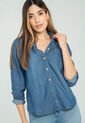 Camisa Tencel Manga Larga Azul Ragged Pf24110002 de Ragged