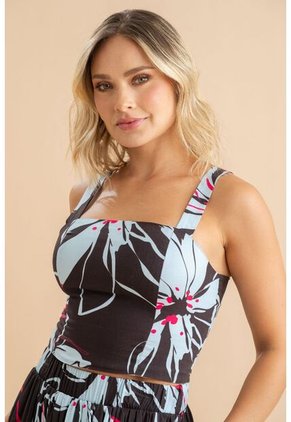 Crop Top Thailly Café Ragged Pf31113560