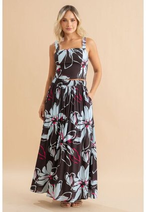 Crop Top Thailly Café Ragged Pf31113560