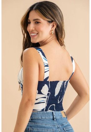 Crop Top Thailly Azul Ragged Pf31113560
