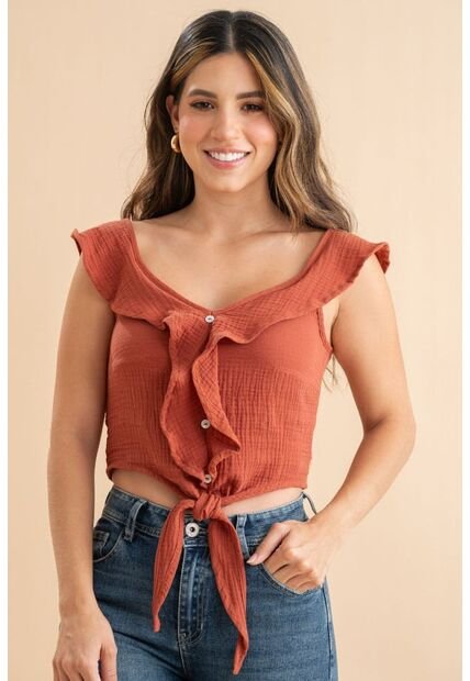 Blusa Travis Rojo Ragged Pf31113593