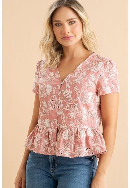 Blusa Madrid Rosa Ragged Pf31113592