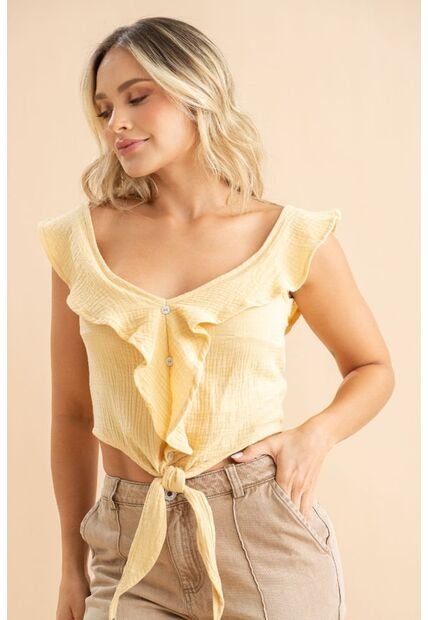 Blusa Travis Amarillo Ragged Pf31113593