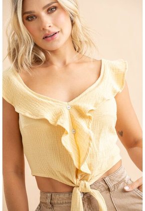 Blusa Travis Amarillo Ragged Pf31113593