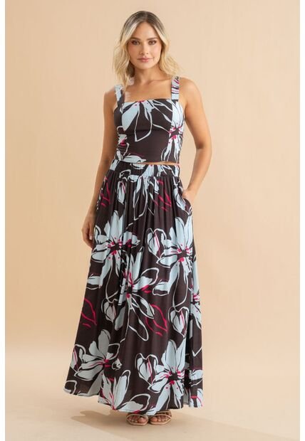 Falda Larga Whanda Café Ragged Pf31320359