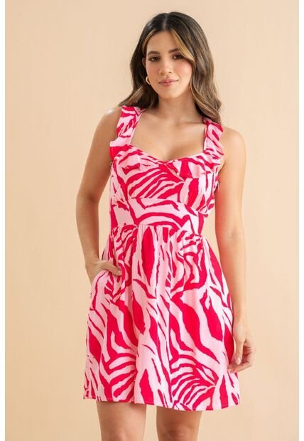 Vestido Corto Scheila Rosa Ragged Pf31511504