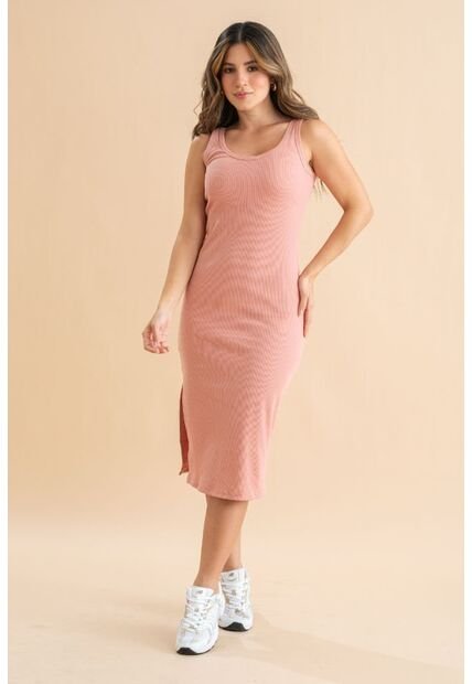 Vestido Rib Natalie Rosa Ragged Pf31511516