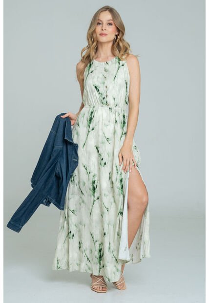 Vestido Mistura Verde Ragged Pf11511438