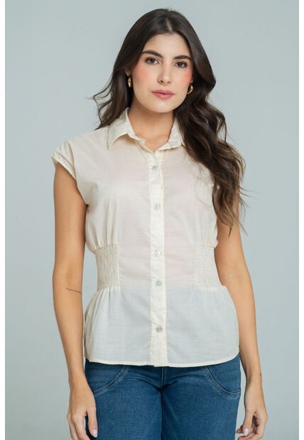 Camisa Renata Beige Ragged Pf11113058