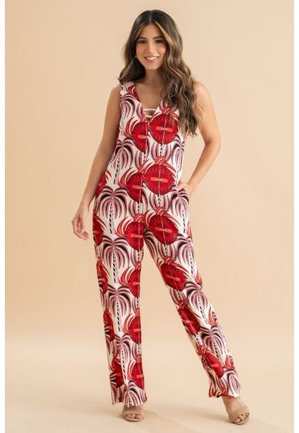 Enterizo Largo Edrom Rojo Ragged Pf31530218