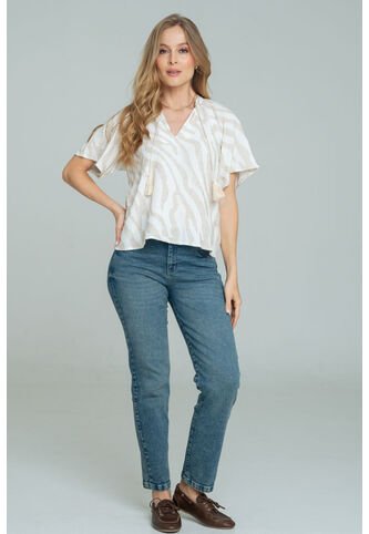 Jeans Mom Basico Marsella Azul Ragged Pf21350075 Ragged