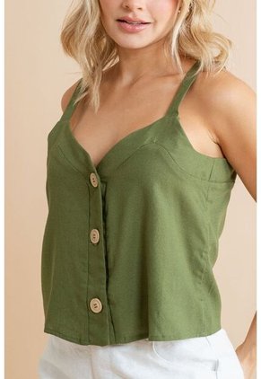 Blusa Lino Mali Verde Ragged Pf31113450