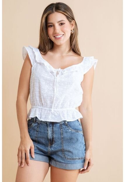 Blusa Marie Blanco Ragged Pf31113566
