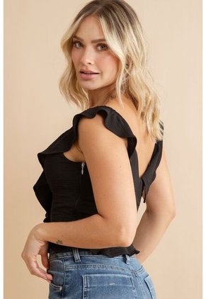 Blusa Sabrina Negro Ragged Pf31113555