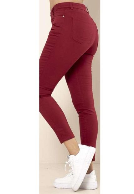 Pantalon Zara Twill Rojo Ragged Pf31310506