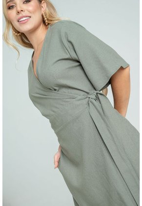 Vestido Asimetrico Giha Verde Ragged Pf32510466