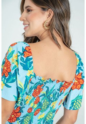 Vestido Largo Zandara Azul Ragged Pf31511330