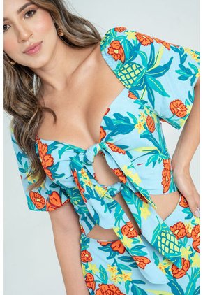 Vestido Largo Zandara Azul Ragged Pf31511330