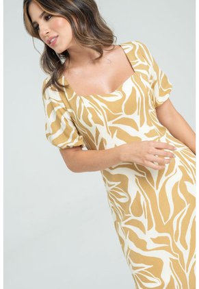 Vestido Bruna Beige Ragged Pf31511353