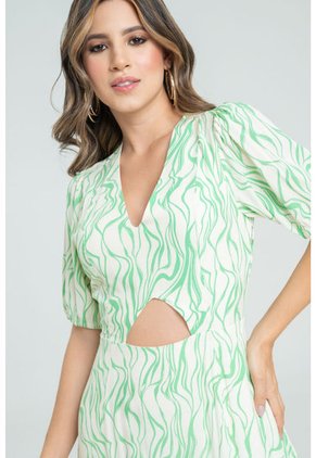 Vestido Largo Arzo Verde Ragged Pf31511346