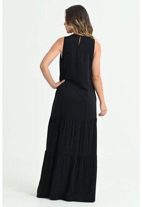 Vestido Largo Cancun Negro Ragged Pf31511256